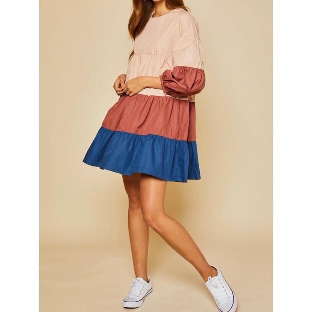 Aaron &‎ Amber Elisha Beaming Brilliance Babydoll Dress Boho Large